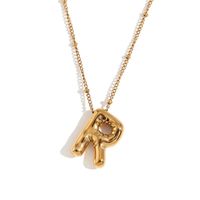 316L Stainless Steel  18K Gold Plated Simple Style Plating Letter Pendant Necklace sku image 17