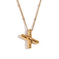 316L Stainless Steel  18K Gold Plated Simple Style Plating Letter Pendant Necklace sku image 23