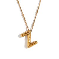 316L Stainless Steel  18K Gold Plated Simple Style Plating Letter Pendant Necklace sku image 25