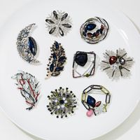 IG Style Shiny Clouds Leaves Flower Alloy Inlay Rhinestones Pearl Unisex Brooches main image 3