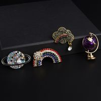 IG Style Shiny Clouds Leaves Flower Alloy Inlay Rhinestones Pearl Unisex Brooches main image 4