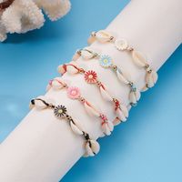 Casual Simple Style Flower Alloy Shell Enamel Braid Women's Bracelets main image 3