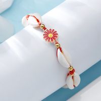 Casual Simple Style Flower Alloy Shell Enamel Braid Women's Bracelets main image 6