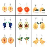 1 Pair Simple Style Classic Style Fruit Patchwork Arylic Drop Earrings main image 1