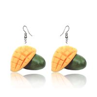 1 Par Estilo Simple Estilo Clásico Fruta Labor De Retazos Arílico Pendientes De Gota sku image 3