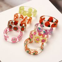 Simple Style Classic Style Fruit Arylic Printing Women's Rings main image 1