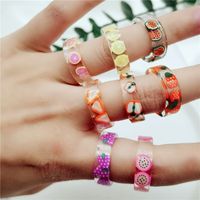 Simple Style Classic Style Fruit Arylic Printing Women's Rings main image 3