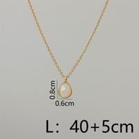 Copper 18K Gold Plated Simple Style Classic Style Plating Inlay Water Droplets Glass Pendant Necklace main image 2