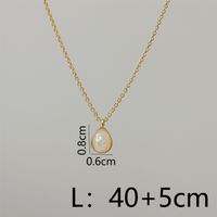 Copper 18K Gold Plated Simple Style Classic Style Plating Inlay Water Droplets Glass Pendant Necklace sku image 1