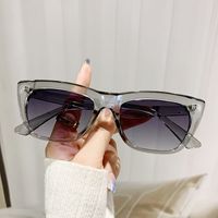 Simple Style Classic Style Color Block Pc Cat Eye Patchwork Full Frame Glasses main image 4