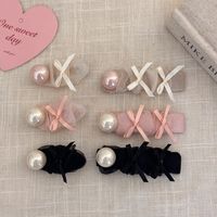 Women's Simple Style Classic Style Solid Color Imitation Pearl Cloth Inlay Pearl Hair Clip main image 1