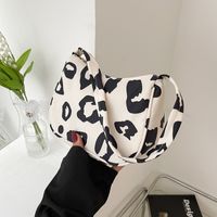 Women's Small Cloth Leopard Streetwear Zipper Underarm Bag sku image 1