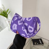 Women's Small Cloth Leopard Streetwear Zipper Underarm Bag sku image 3
