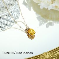 Copper Gold Plated Casual Classic Style Plating Inlay Cross Heart Shape Butterfly Zircon Pendant Necklace main image 2