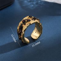 Kupfer 18 Karat Vergoldet Basic Moderner Stil Klassischer Stil Überzug Inlay Blume Zirkon Offener Ring main image 2