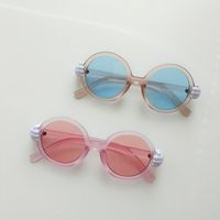 Vacation Sweet Color Block Pc Resin Round Frame Full Frame Kids Sunglasses main image 3