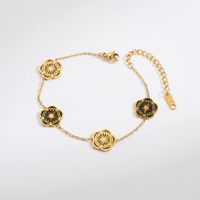 304 Stainless Steel 18K Gold Plated IG Style Commute Hollow Out Flower Bracelets main image 6