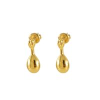 1 Pair Simple Style Water Droplets 304 Stainless Steel 18K Gold Plated Ear Studs main image 7