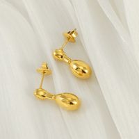 1 Pair Simple Style Water Droplets 304 Stainless Steel 18K Gold Plated Ear Studs main image 5