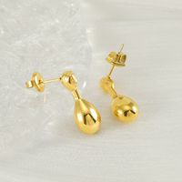 1 Pair Simple Style Water Droplets 304 Stainless Steel 18K Gold Plated Ear Studs main image 4