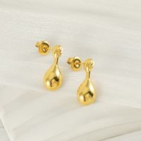 1 Pair Simple Style Water Droplets 304 Stainless Steel 18K Gold Plated Ear Studs main image 6