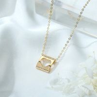 Copper Gold Plated Casual Classic Style Plating Inlay Cross Heart Shape Butterfly Zircon Pendant Necklace sku image 3