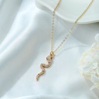 Copper Gold Plated Casual Classic Style Plating Inlay Cross Heart Shape Butterfly Zircon Pendant Necklace sku image 8