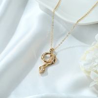 Copper Gold Plated Casual Classic Style Plating Inlay Cross Heart Shape Butterfly Zircon Pendant Necklace sku image 6