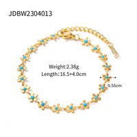 304 Stainless Steel 18K Gold Plated IG Style Basic Classic Style Flower Bracelets Necklace sku image 1