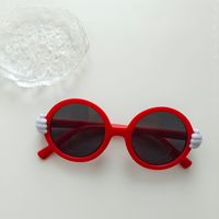 Vacation Sweet Color Block Pc Resin Round Frame Full Frame Kids Sunglasses sku image 1