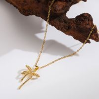 304 Stainless Steel Copper 18K Gold Plated Casual Simple Style Inlay Bow Knot Zircon Pendant Necklace main image 3