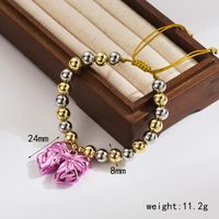 Großhandel Einfacher Stil Pendeln Runden Bogenknoten Kupfer Perlen 18 Karat Vergoldet Armbänder sku image 1