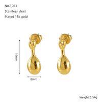 1 Pair Simple Style Water Droplets 304 Stainless Steel 18K Gold Plated Ear Studs main image 2