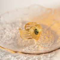 IG-Stil Elegant Dame Herzform Edelstahl 304 18 Karat Vergoldet Offener Ring In Masse main image 4