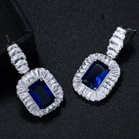 1 Paire Élégant Dame Style Moderne Géométrique Incruster Le Cuivre Zircon Boucles D'oreilles main image 5