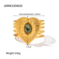 IG-Stil Elegant Dame Herzform Edelstahl 304 18 Karat Vergoldet Offener Ring In Masse main image 2