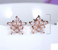 1 Pair Basic Modern Style Classic Style Snowflake Inlay Copper Zircon Ear Studs main image 2