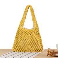 Women's Small Spring&summer Cotton Rope Solid Color Basic Square Open Straw Bag sku image 7