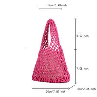 Vintage Style Solid Color Hollow Square Straw Bag main image 5