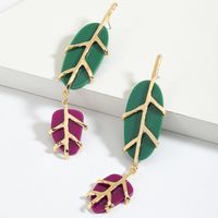 1 Pair Simple Style Classic Style Leaves Inlay Synthetic Resin Alloy Resin Drop Earrings main image 5