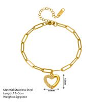 Titanium Steel Elegant Romantic Hollow Out Inlay Heart Shape Rhinestones Bracelets main image 2