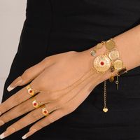 Wholesale Bridal Classic Style Color Block Copper Plating Inlay 18K Gold Plated Rhinestones Bracelets main image 1