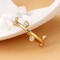 Le Cuivre Plaqué Or 18K Style Simple Style Classique Placage Incruster Couleur Unie Zircon Anneaux main image 2