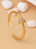 Copper 18K Gold Plated Simple Style Classic Style Plating Inlay Solid Color Zircon Rings main image 4