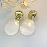 1 Pair Casual Beach Tropical Shell Iron 18K Gold Plated Drop Earrings main image 8