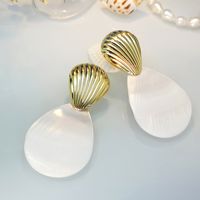 1 Pair Casual Beach Tropical Shell Iron 18K Gold Plated Drop Earrings main image 3