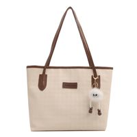 Women's Large Pu Leather Solid Color Basic Classic Style Square Zipper Tote Bag sku image 4