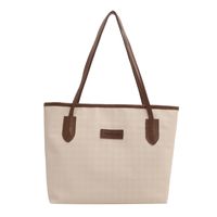 Women's Large Pu Leather Solid Color Basic Classic Style Square Zipper Tote Bag sku image 1