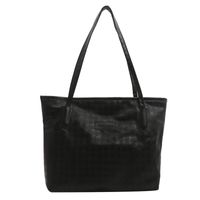 Women's Large Pu Leather Solid Color Basic Classic Style Square Zipper Tote Bag sku image 3