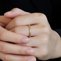 Copper 18K Gold Plated Simple Style Classic Style Plating Inlay Solid Color Zircon Rings main image 7